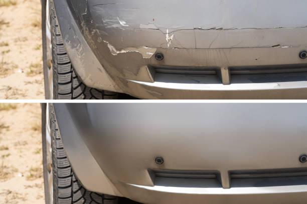 Bumper dent repair before and after